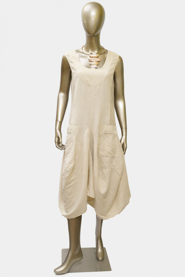 Beige Linen Dress